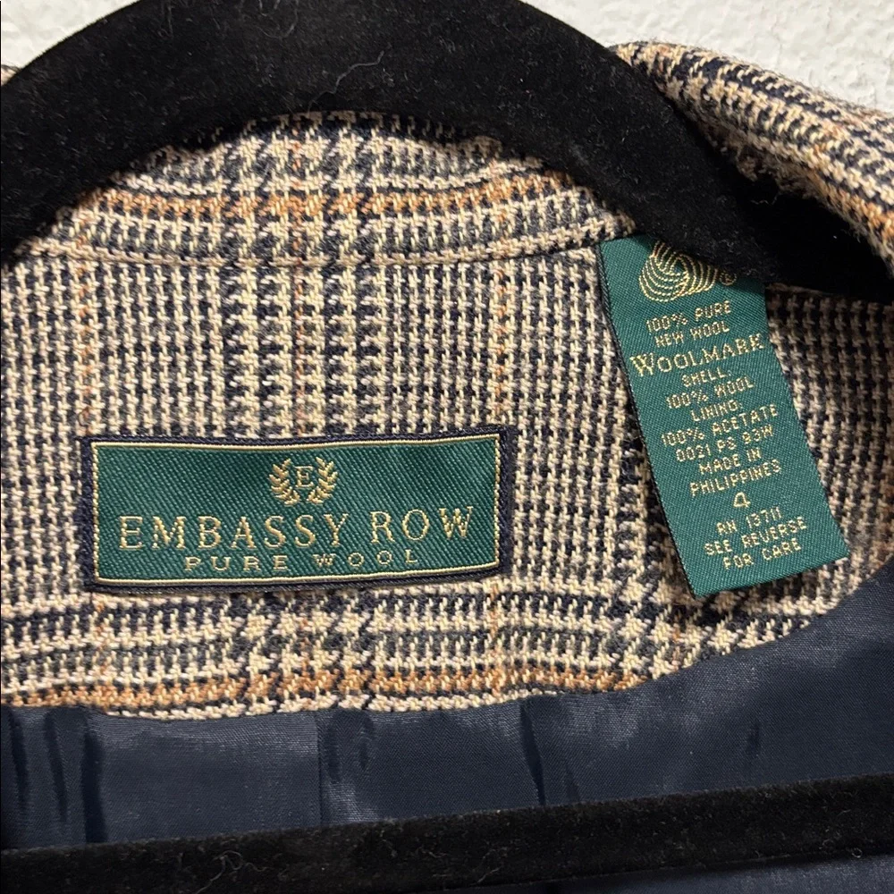 Vintage Glen Plaid Double-Breasted Blazer Embassy Row Women’s Size: 4 - Picture 3 of 6